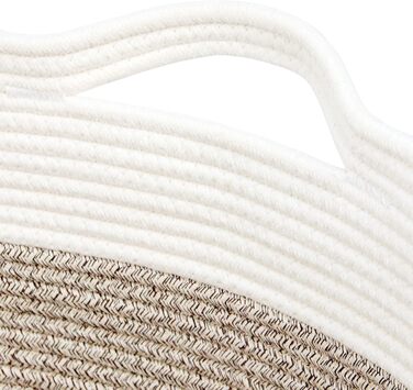 Кошик для дому Casaphoria з бавовняного шнура, XXL, кремово-коричневий (55,9 x 55,9 x 35,6 см)