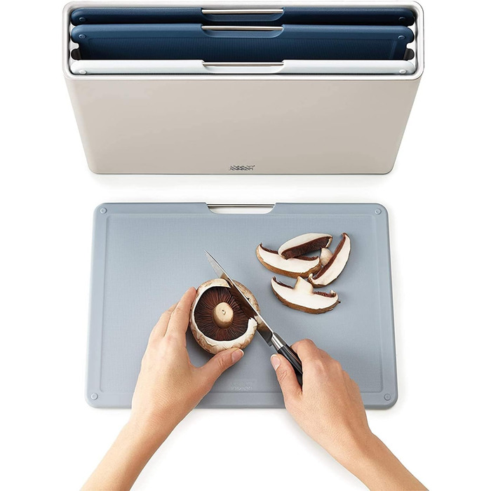 Набір дерев'яних обробних дощок Joseph Joseph Folio, 4 шт., великий, блакитний/сріблястий, 35.7 x 26.2 см