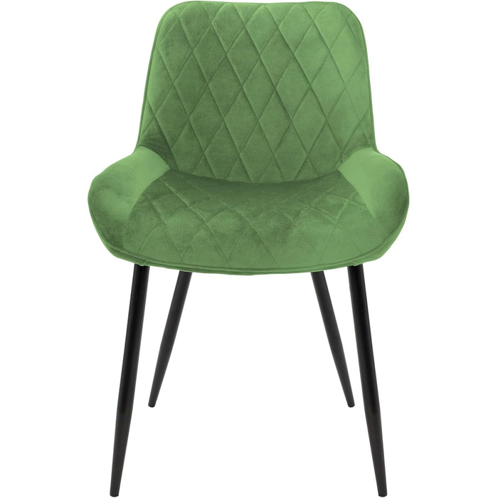 Крісла для обідньої зони ML-Design: обідні крісла з підлокітниками та спинкою, темно-зелені, з велюровим сидінням та металевими ніжками (4 шт.)