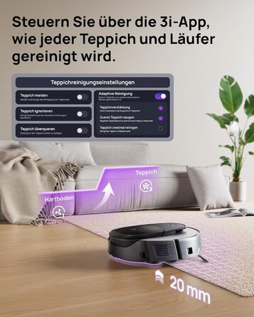 Робот-пилосос 3i G10+ з функцією миття підлоги, автоматичним компакттором сміття, потужністю всмоктування 18000 Па, вбудованою бічною щіткою та миючим мопом, інтелектуальною навігацією та уникненням перешкод за допомогою ШІ