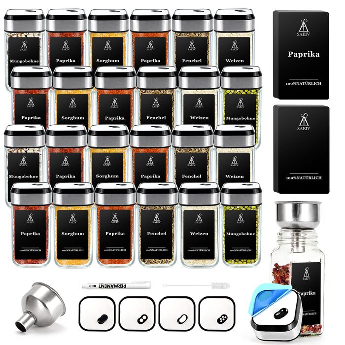 Набір для спецій XJ069: кутові контейнери з кришками та мітками | Кухове зберігання