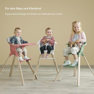 Дитячий стільчик Stokke Clikk Black Natural з підносом та ременем безпеки - ергономічний, регульований, для дітей 6-36 місяців (до 15 кг)