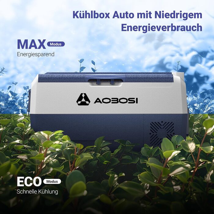 Кühlbox AAOBOSI Kompressor 60L з WiFi керуванням, 12/24/240V, -20°C до 20°C. Двозонна холодильна сумка для авто, вантажівки, човна, кемпінгу.