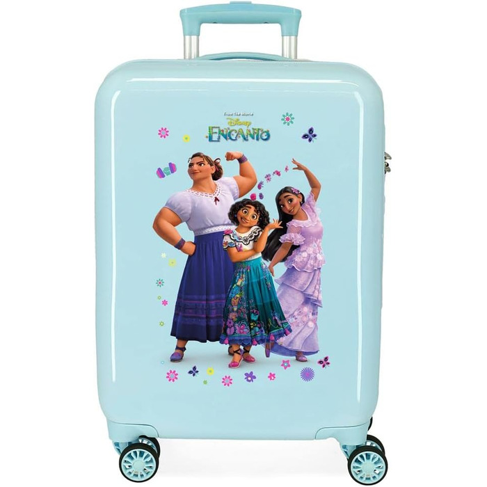 Дитяча валіза Disney Encanto, синя, 50 x 39 x 20 см, жорстка, кодовий замок з ABS, 34 л, 1,8 кг, 4 колеса (чохол для кабіни)