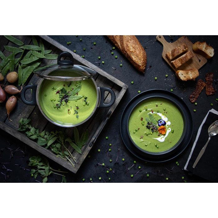 Каструля Fleischtopf 24 см, серія Turmalin, індукційна, з нержавіючої сталі, з мірною шкалою та системою дозування олії