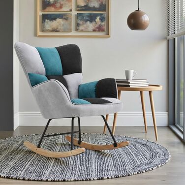 Крісло-гойдалка Vielllliving для спальні, до 150 кг, темно-сірий колір, розмір 91x98.5x71 см