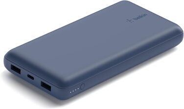 Повербанк Belkin 20K, 20 000 мАг, USB-C/USB-A, включаючи кабель, для iPhone, Galaxy, Pixel - синій