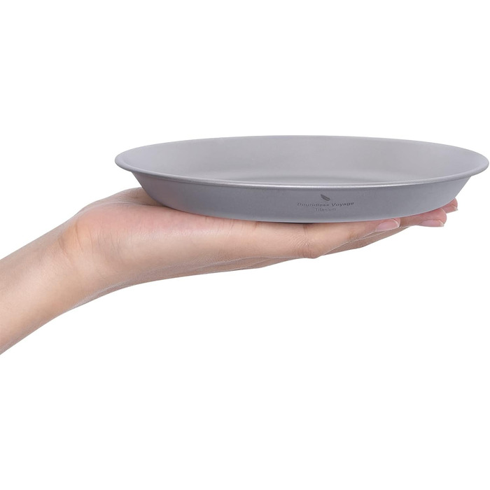 Титанова тарілка Миска Набір посуду для кемпінгу Легке кухонне начиння на відкритому повітрі Портативний туристичний піднос для пікніка Тарілка Чашка Міцні столові прибори з сумкою для перенесення (Ti1111T-Plate)