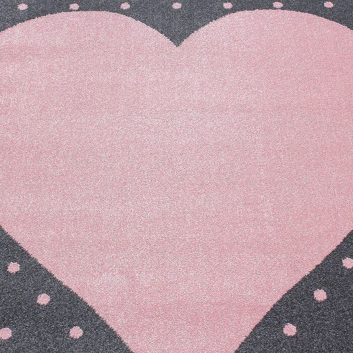 Дитячий килимок з малюнком у вигляді люблячого серця, круглий килимок рожевого і сірого кольорів, простий у догляді, для дитячої кімнати, ігрової кімнати, дитячої