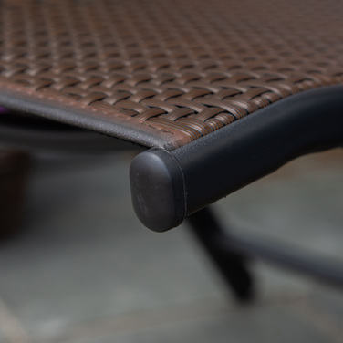 Розкладне крісло Outsunny Poly Rattan з підлокітником 7-ступінчаста регульована спинка для саду, балкона, тераси, 58 x 71 x 111 см