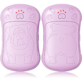 Електричні грілки для рук, 2 шт., 6000 мАг, акумулятор, багаторазові, зарядні кишенькові грілки для активного відпочинку, спорту, полювання, гольфу, кемпінгу, теплий подарунок для жінок, чоловіків, дітей (фіолетовий)