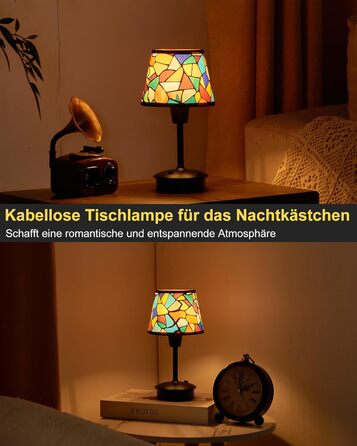 2 шт. Бездротові настільні лампи для обіднього столу з акумулятором 5200mAh, сенсорне регулювання яскравості, портативні лампи для ресторану, вітальні, спальні, бару, їдальні, нічники (багатобарвні, 2 шт.)