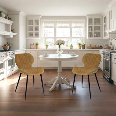 Набір з 2-х обідніх крісел CangLong, м'який крісло-релакс для кухні, їдальні та вітальні, гостьові крісла з масивними дерев'яними ніжками (колір: коричневий)