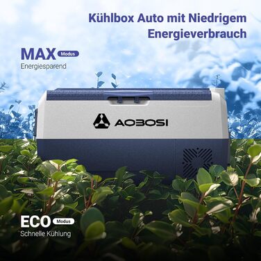Кühlbox AAOBOSI Kompressor 60L з WiFi керуванням, 12/24/240V, -20°C до 20°C. Двозонна холодильна сумка для авто, вантажівки, човна, кемпінгу.