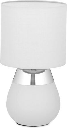 Приліжкова лампа з сенсорним регулюванням, сучасна сенсорна лампа, 3 рівні, E14, настільна лампа, ВхШхГ 32,5 x 18 см, сірий (сріблястий)