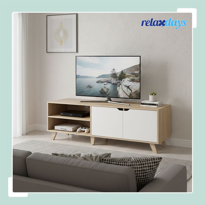 ТВ-тумба Relaxdays з металевим каркасом та 6 відділеннями