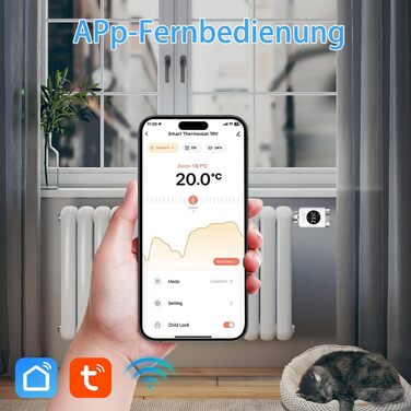 Розумний термостат для радіатора SALCAR TRV801W WiFi LCD, сумісний з Alexa та Google Home, Tuya Smart, без шлюзу