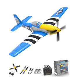 Літак на радіокеруванні VolantexRC 761-5 P51 Mustang RTF для початківців з Xpilot, 4 канали, готовий до польоту