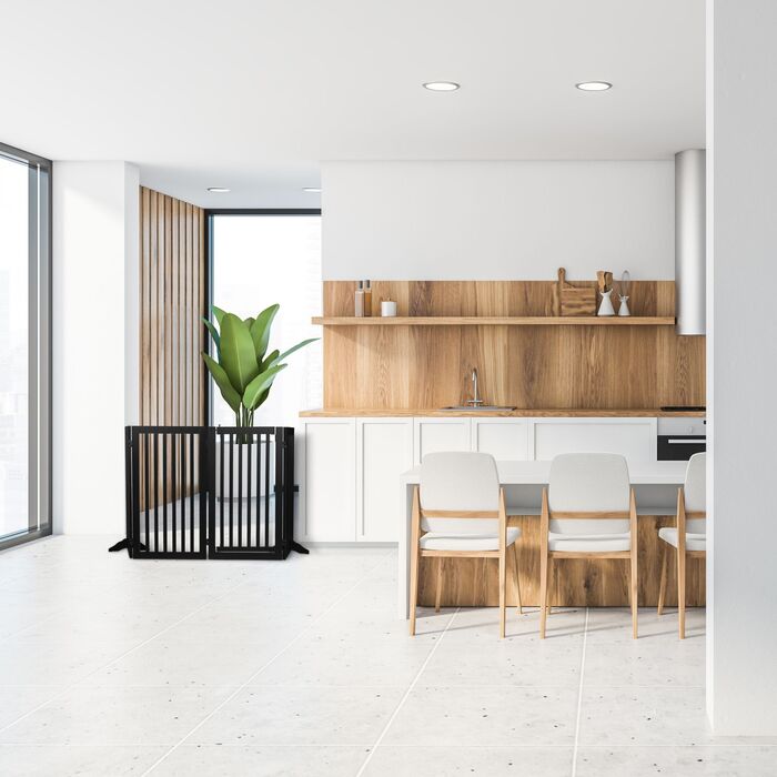 Захисний бар'єр Relaxdays з дверцятами, 4 секції