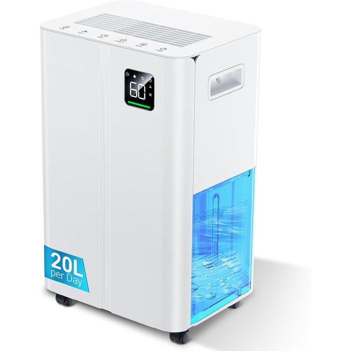Зволожувач повітря 12л/день з датчиком вологості та LED дисплеєм, таймером, 3 режими, для спальні, офісу, підвалу, безперервна подача, білий (A-20/Tag)