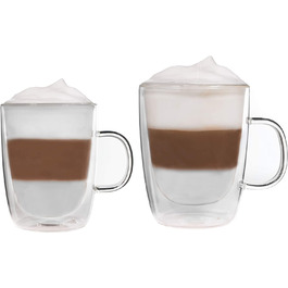 Набір чашки з подвійними стінками 360 мл 450 мл /термос / скляні чашки / чайні чашки / кавові чашки з ефектом левітації-Snobby by Fe