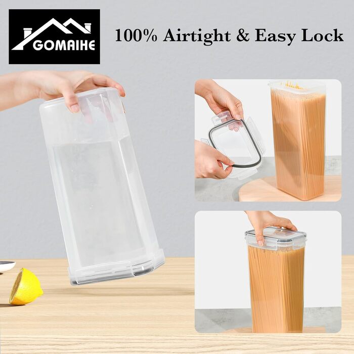 Набір контейнерів для зберігання GoMaihe 12 шт: повітряно-щільні, 800 мл, з етикетками. Підходять для круп, цукру, спецій. Без BPA, можна мити в посудомийній машині. Чорний колір, об'єм 2.8л (6 шт).