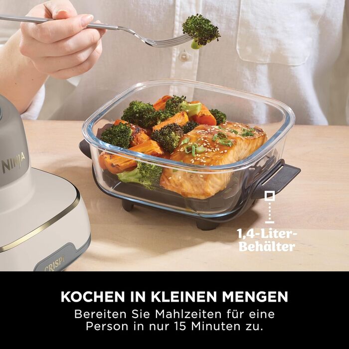 Ninja CRISPi Airfryer – фритюрниця-конвекційна піч, 3.8 л, 4-в-1, 1700 Вт, Stone Gold FN101EUSTGD