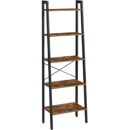 Стелаж VASAGLE з 5 полицями, металевий, для вітальні, спальні, кухні, 56 x 34 x 172 см, вінтажний коричнево-чорний