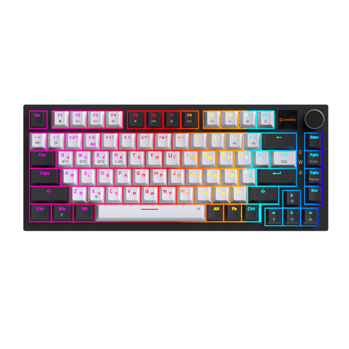 Бездротова механічна клавіатура GamePro Asgard Valhalla Pro (MK160W-D-Pro) 75% Rainy switches