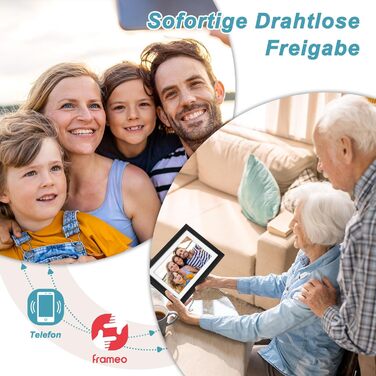 Цифровий рамка для фотографій з дерева, Wi-Fi, 32GB, 10.1 дюйма, IPS сенсорний екран, Frameo APP, подарунок, дуб (чорний дуб)