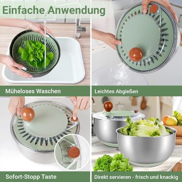 Салатниця-швидкоосушувач, 5 літрів, пластик, BPA-free