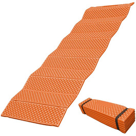 Килимок для кемпінгу Lixada 190x57 см, надлегкий пінопластовий килимок для кемпінгу, складаний пляжний килимок, килимок для пікніка, спальний килимок, вуличний матрац (Помаранчевий)