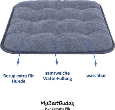 Подушка для собак MyBestBuddy pik gray XL, що не викликає алергії (100 поліестер) - переться при температурі 40C з ворсистим тканинним покриттям - Килимок для собак відповідно. Підстилка для собак для великих собак, 90 х 70 см (120 х 80 см)