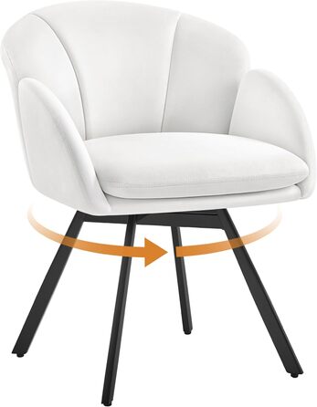 Крісло офісне Yaheetech, біле, 360° обертання, з м'яким сидінням, для дому/офісу