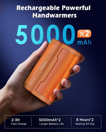 EasyAcc Портативний акумуляторний гріє рука, чорний - великий (помаранчевий)