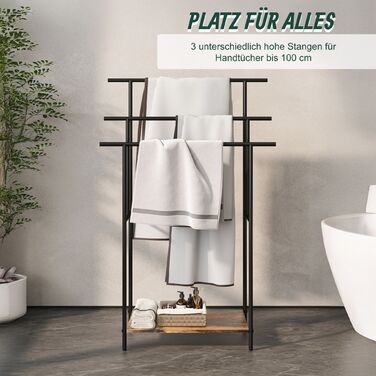 Підставка для рушників індустріального стилю з полицею Relaxdays