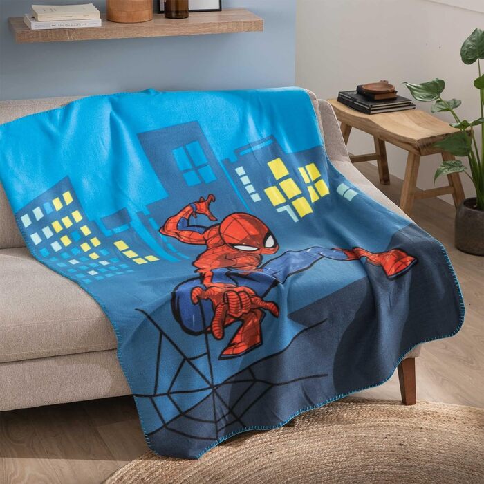 Флісова ковдра CTI Spiderman 110x140 см, синя