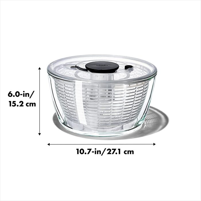 OXO Good Grips Салатниця-швидкосушарка з ситом та кришкою, зелена – для сушіння салату
