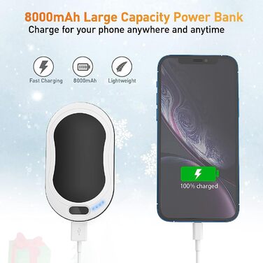 Електричний підігрівач рук, 8000mAh, Powerbank USB, портативний, для дітей, жінок, чоловіків, найкращий подарунок на зимові свята