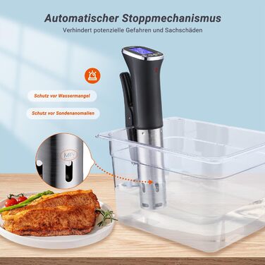 Су-від кухонний нагрівач ISV-300W з Wi-Fi | Професійний су-від для приготування їжі, точна температура ±0,1°C, IPX7 водонепроникність, APP-рецепти