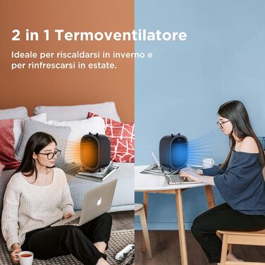 Обігрівач керамічний Midea NF20-20ABE 2000W, для дому, портативний, чорний