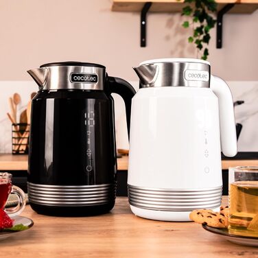 Електричний чайник Cecotec ThermoSense 600 Touch Black, 1.7 л, 2200 Вт, з нержавіючої сталі та пластику, LED-індикатор, поворотна база 360°