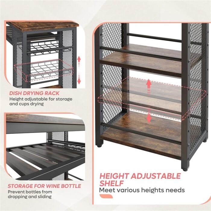 Набір барного столу з 2 табуретами, стіл-бар з тримачем для келихів та полицею, кухонний стіл в індустріальному стилі (колір: коричневий)