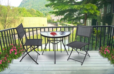 Комплект садових меблів Jumi Premium, метал, чорний, 3 предмети