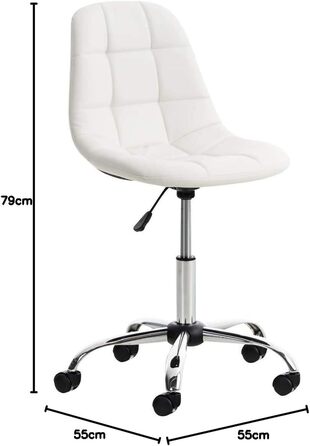 Офісне крісло CLP Emil - регульована висота, поворотний, з штучною шкірою, білий колір