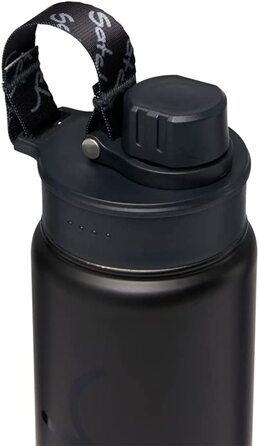 Пляшка для пиття Satch з нержавіючої сталі, що не містить бісфенолу А, об'ємом 0,5 л, герметична і газована, підходить для гарячих і холодних напоїв (Black Steel-чорний)