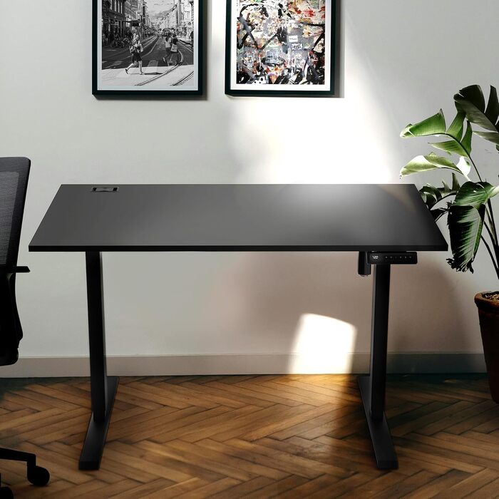 Стол Yaasa Desk Lite регульований по висоті 100x60 см, чорний – електричний офісний стіл з автопідйомом, пам'яттю та кабелепроводом