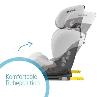 Дитяче автокрісло Maxi-Cosi RodiFix AirProtect, 15-36 кг, 3,5-12 років, відкидне дитяче крісло ISOFIX, регульований підголівник/спинка, додатковий бічний захист, швидке кріплення, (дитяче крісло, автентичний сірий)