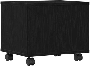 Підставка для принтера на колесах з полицями, білий ДСП, для офісу та робочого кабінету (Чорний дуб)