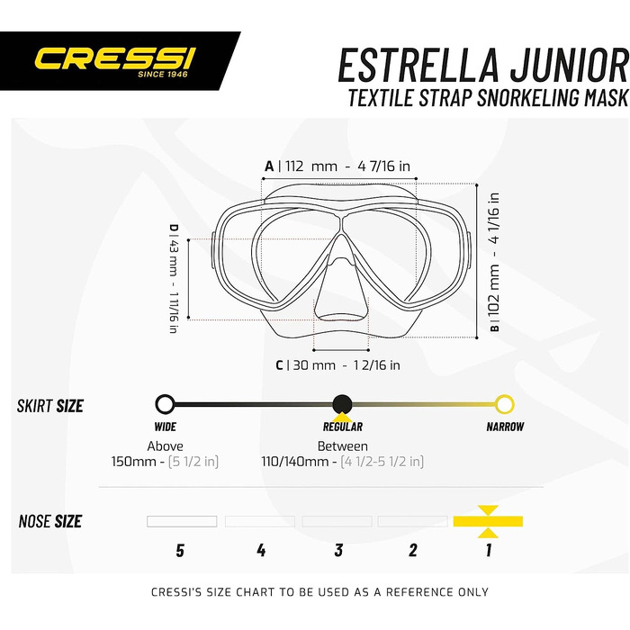 Крессі унісекс-молодіжна маска з ремінцем Estrella Jr Txle (прозора / рожева)